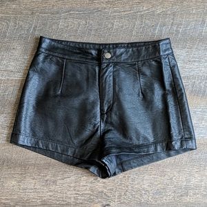 Forever 21 Black Faux Leather Shorts